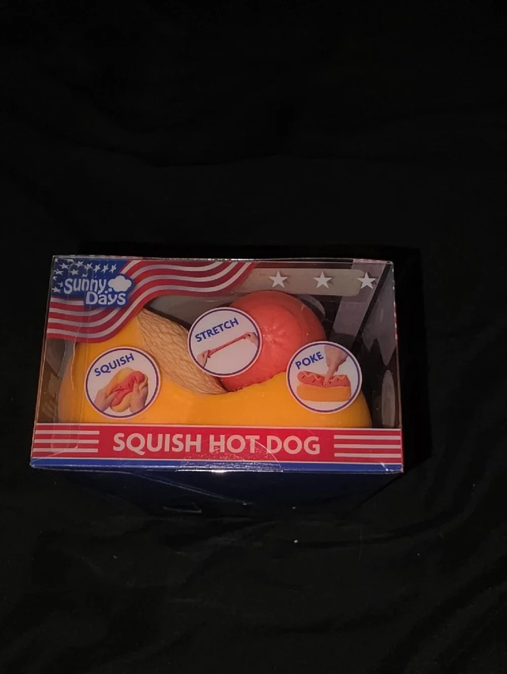 Sunny Days Squish Hot Dog Toy in Yellow & Red